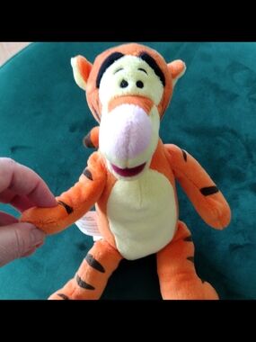 Disney Tigger Plush - Orange with Yellow Belly and Pink Nose